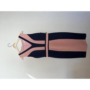 NWT NY&Co navy & pink color block dress M (183)